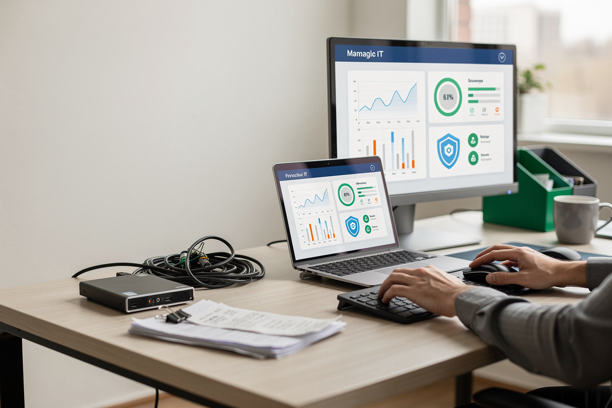 رفوف منظومة الترتيب المتقدمة 2 Rofof Tech managed IT services monitoring and support dashboard